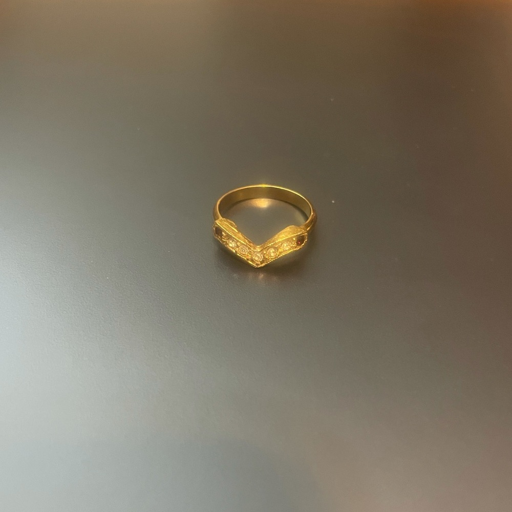 Faux Gold Colored Chevron Arrow Ring